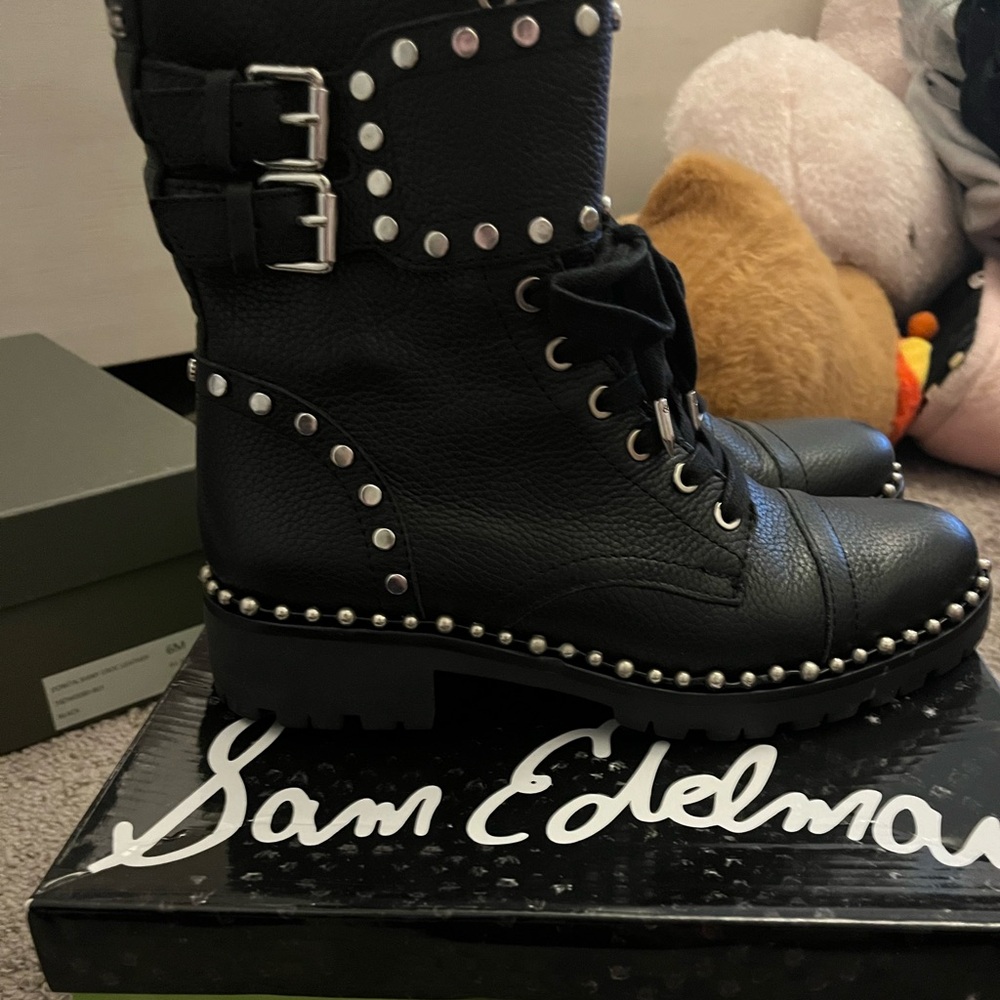 Jenni Black Studded Combat Boots